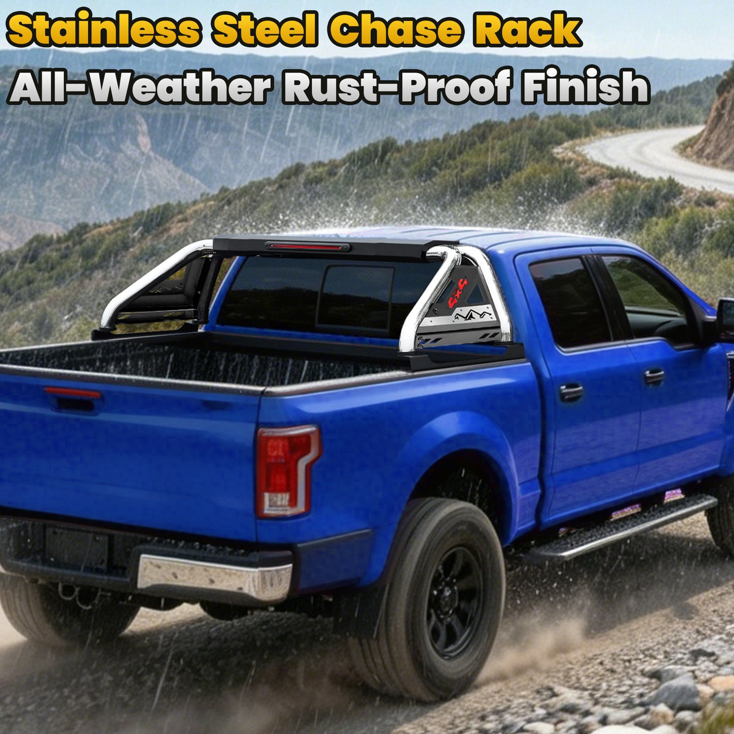 Stainless Steel Sport Roll Bar for Full Size Pickup Truck with Brake Light
