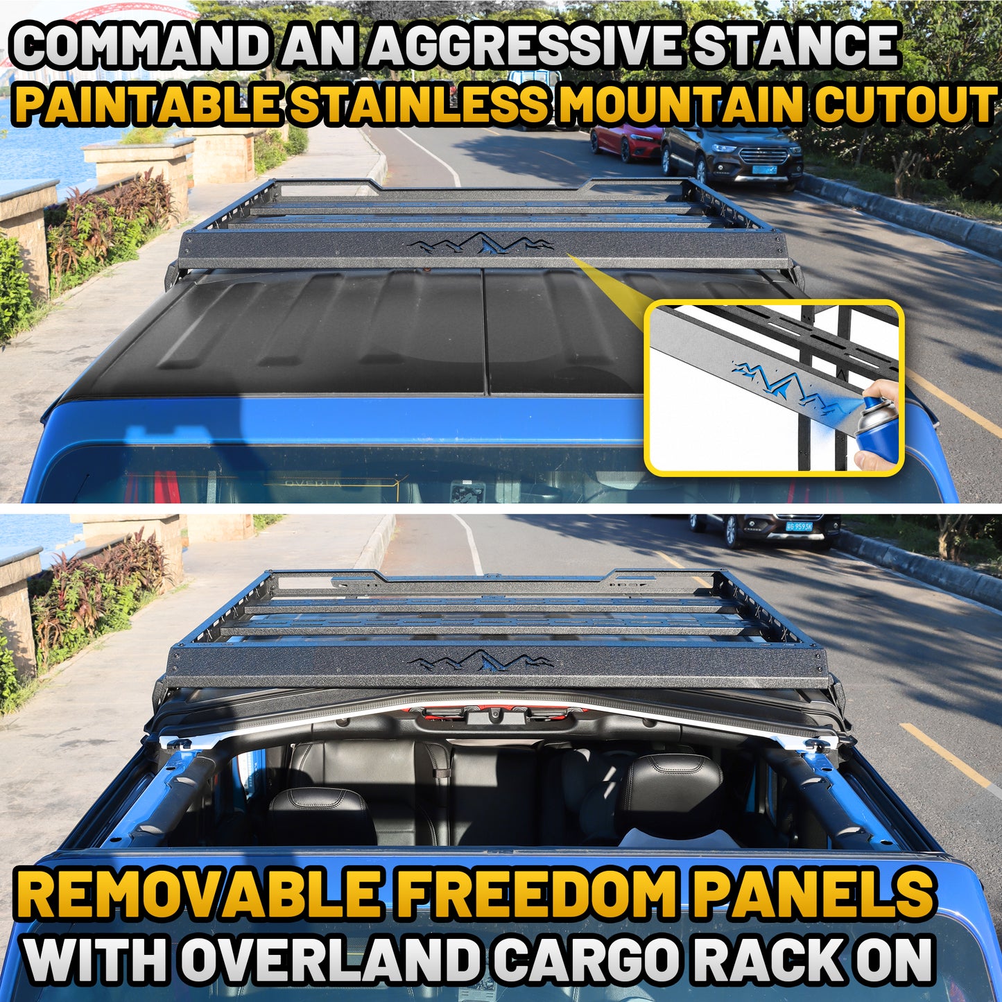 For 2020-2026 Jeep Gladiator JT Cargo Basket with Dual Ladders