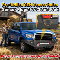 Toyota Tundra 07-13 Front Bumper|Bolt-On, No Drilling, Carbon Steel Work & Off-Road Protection, Winch Ready Plate & D-Rings