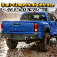 Toyota Tacoma 05-15 2nd Gen Rear Bumper|Direct Bolt-On, No Drill, Off-Road & Overland Armor, LED Pods & Step Plate