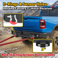 Ram 1500 09-18 & 19-24 Classic Rear Bumper|Direct Bolt-On, No Drill, Winch Plate & Recovery D-Rings