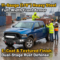 Ram 1500 Rebel 15-18 Front Bumper|Bolt-On, No Drilling, Off-Road Armor, LED Light Bar & D-Rings