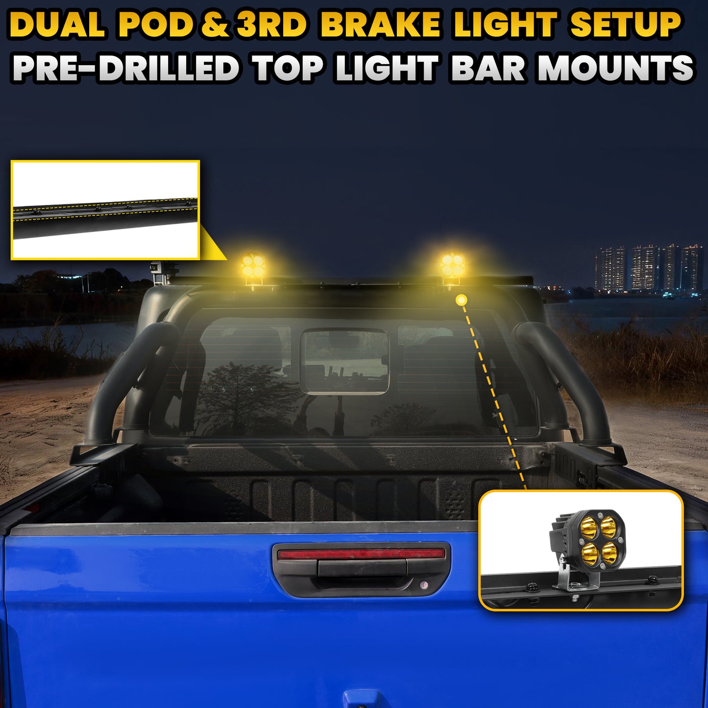 Universal Double Tube High Strength Roll Bar- Full ＆ Midsize Truck