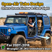 MONOKING Tube Doors 2008-2018 Jeep Wrangler JK 4-Door No with Mirror Mount