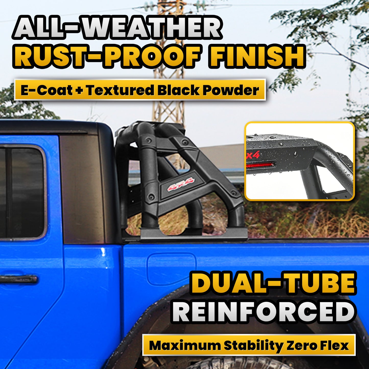 High-Strength Double Tube Truck Sport Roll Bar for Full-Size Truck
