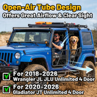 Tube Doors Fit 2020-2026  Gladiator JT 4-Doors  No with Mirror Mount