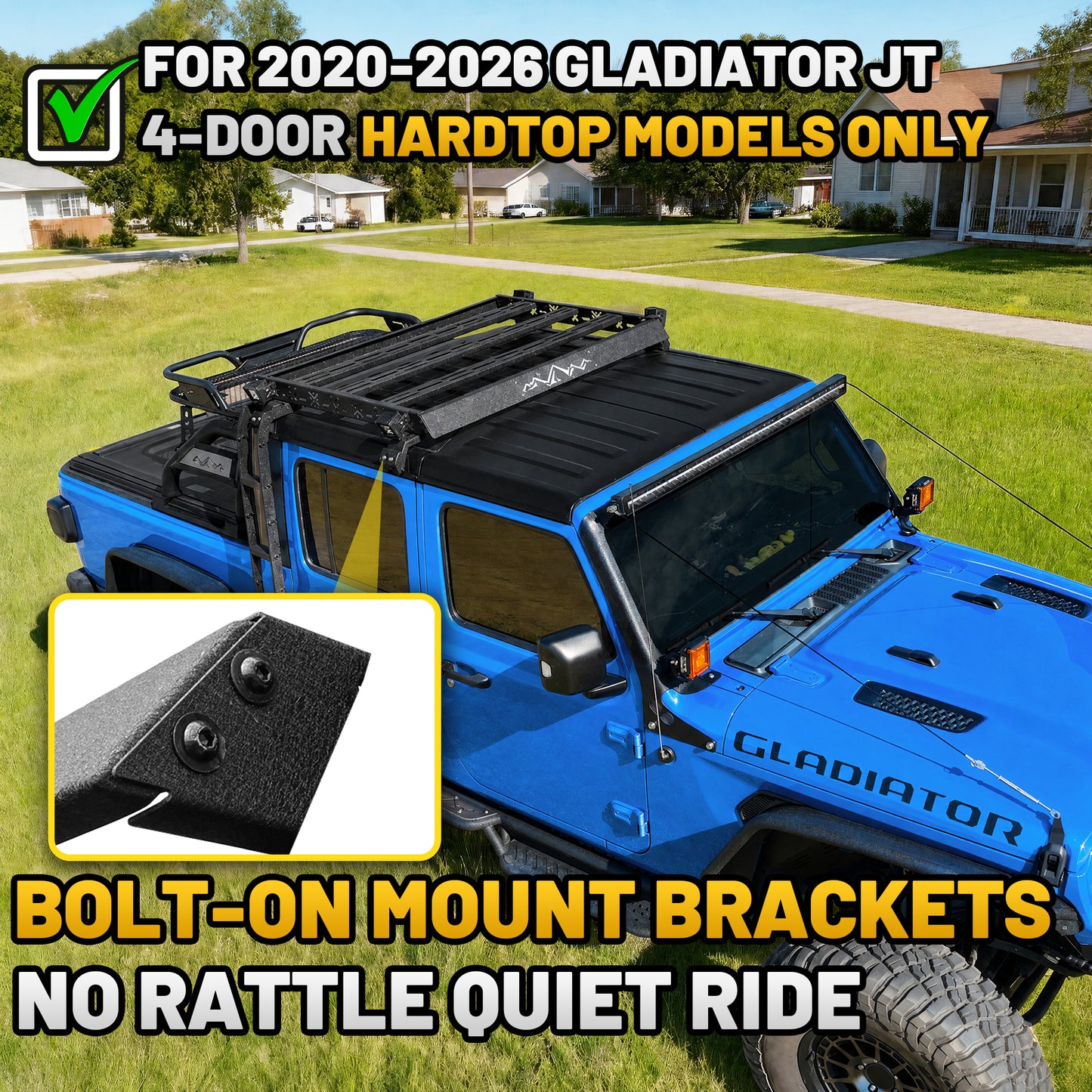 For 2020-2026 Jeep Gladiator JT Cargo Basket with Dual Ladders