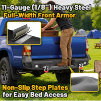 Toyota Tacoma 05-15 2nd Gen Rear Bumper|Direct Bolt-On, No Drill, Off-Road & Overland Armor, LED Pods & Step Plate