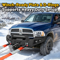 Ram 1500 09-12 Front Bumper|Bolt-On, No Drilling, Off-Road Armor, LED Light Bar & D-Rings