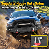 Ram 1500 Rebel 15-18 Front Bumper|Bolt-On, No Drilling, Off-Road Armor, LED Light Bar & D-Rings