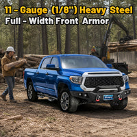 Toyota Tundra 14-21 Front Bumper|Bolt-On, No Drilling, Off-Road Armor, LED Light Bar & D-Rings