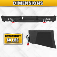 Ram 1500 09-18 & 19-24 Classic Rear Bumper|Direct Bolt-On, No Drill, Winch Plate & Recovery D-Rings