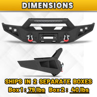 Toyota Tundra 14-21 Front Bumper|Bolt-On, No Drilling, Off-Road Armor, LED Light Bar & D-Rings