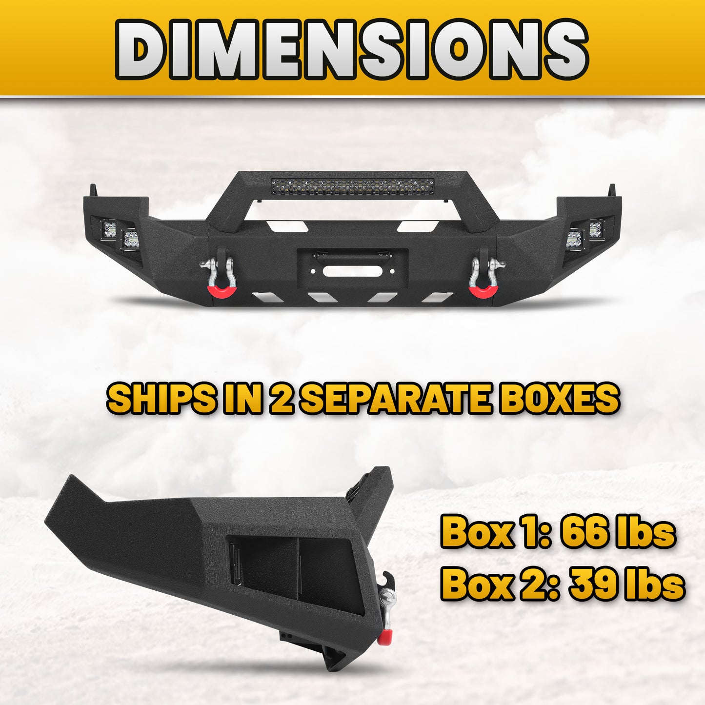 Ram 1500 09-12 Front Bumper|Bolt-On, No Drilling, Off-Road Armor, LED Light Bar & D-Rings