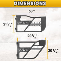 Tube Doors Fit 2018-2026 Wrangler JL (NOT JK) 4-Doors  No with Mirror Mount
