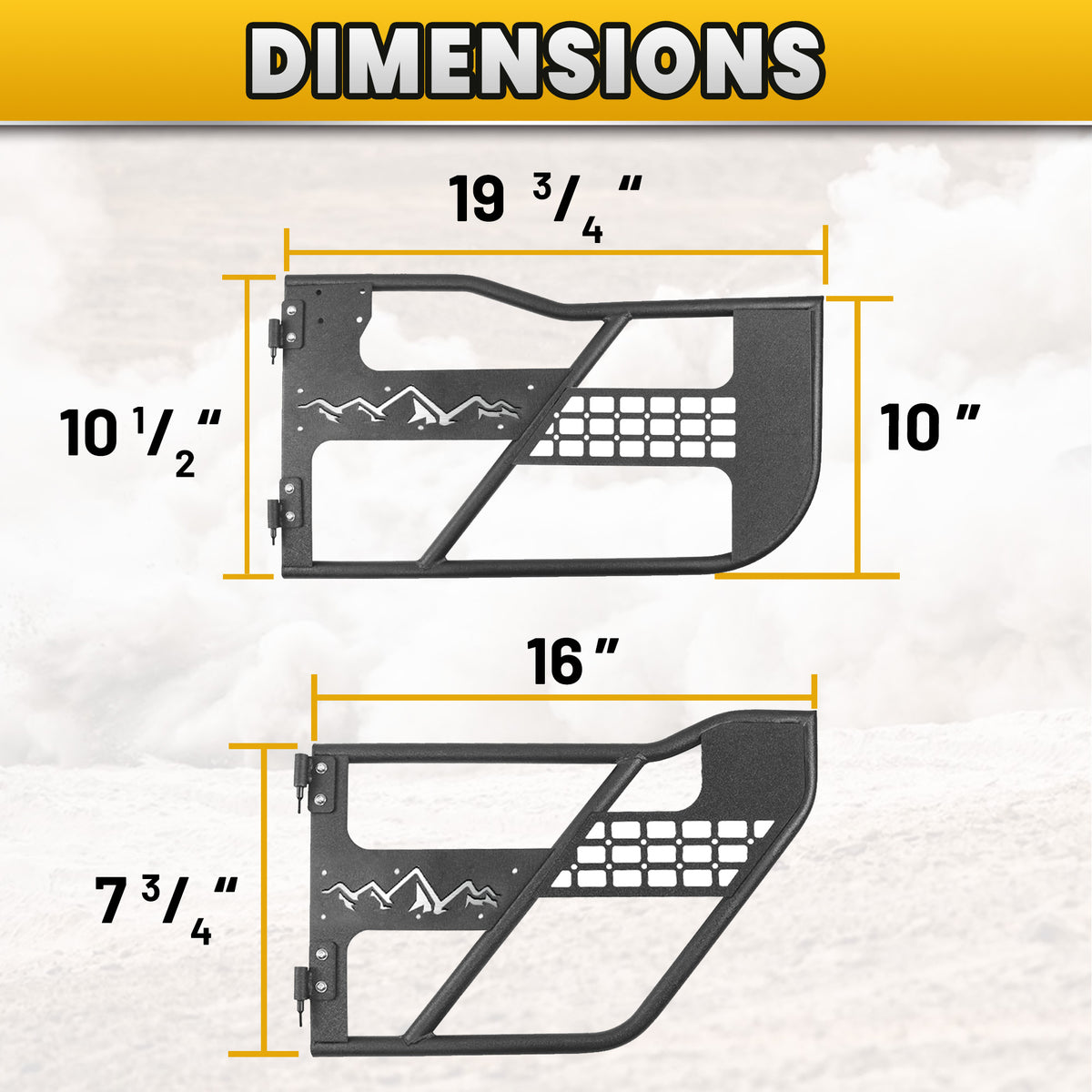 MONOKING Tube Doors 2008-2018 Jeep Wrangler JK 4-Door No with Mirror Mount