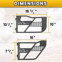MONOKING Tube Doors 2008-2018 Jeep Wrangler JK 4-Door No with Mirror Mount