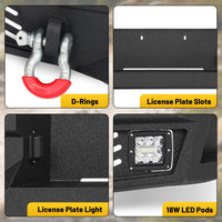 Toyota Tacoma 05-15 2nd Gen Rear Bumper|Direct Bolt-On, No Drill, Off-Road & Overland Armor, LED Pods & Step Plate