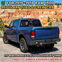 Ram 1500 Rebel 15-18 Rear Bumper| Bolt-On, No Drilling,Steel Off-Road Armor, LED Lights & D-Rings