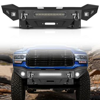 compare product Dodge Ram 2500 19-24 Front Bumper|Direct Bolt-On, No Drill, Work Truck & Off-Road Protection, LED Light Bar & Fog Lights