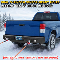 Toyota Tundra 07-13 Rear Bumper|Direct Bolt-On, No Drill, Work & Trail Defense, D-Rings & License Plate Lights