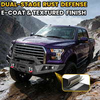 Ford F-150 15-17 (Excl. Raptor & EcoBoost) Front Bumper|Direct Bolt-On, No Drill, Off-Road Armor, LED Light Bar & Winch Plate