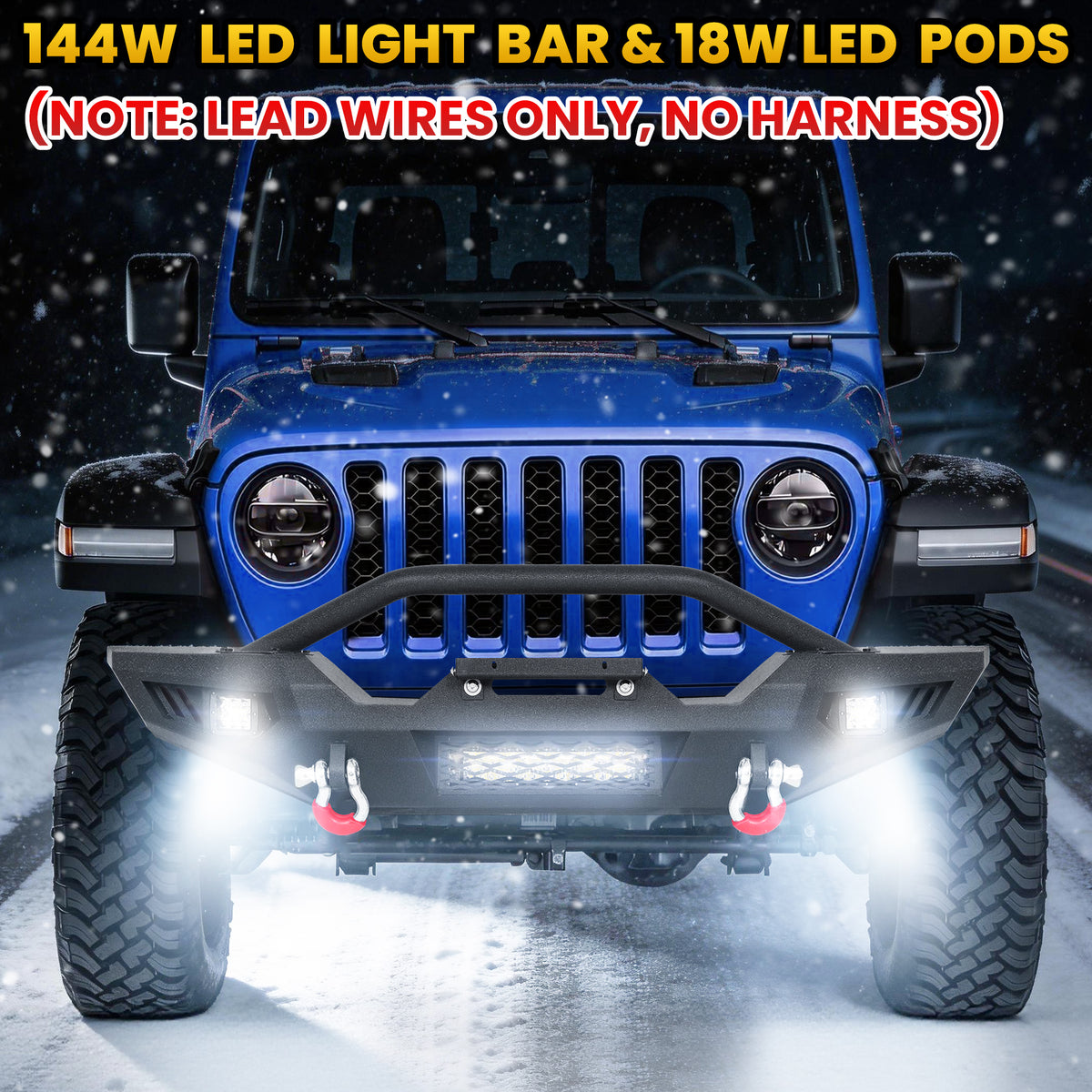 Jeep Wrangler JK, JL & Gladiator JT Front Bumper|Direct Bolt-On, No Drill, Off-Road Adventure Armor, Stainless Steel Skid Plate & Dual D-rings