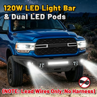 Dodge Ram 2500 19-24 Front Bumper|Direct Bolt-On, No Drill, Work Truck & Off-Road Protection, LED Light Bar & Fog Lights
