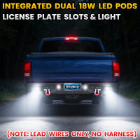 Ram 1500 Rebel 15-18 Rear Bumper| Bolt-On, No Drilling,Steel Off-Road Armor, LED Lights & D-Rings