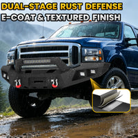 Ford F-150 15-17 (Excl. Raptor & EcoBoost) Front Bumper|Bolt-On, No Drilling, Work Protection, LED Lights & Winch Ready Plate