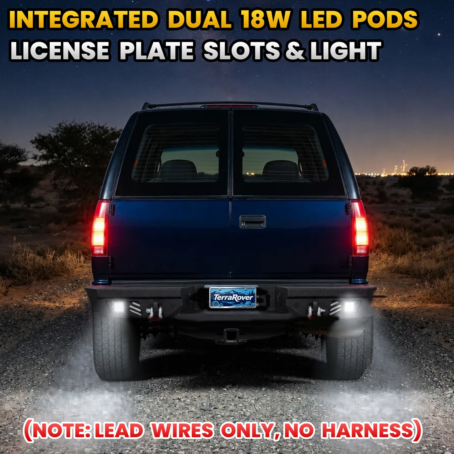 Chevy Suburban 92-99 / Yukon 92-99 / Tahoe 95-99 Rear Bumper|Bolt-On, No Drilling, Sensor Holes & Rear Step Plate