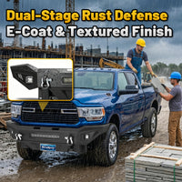 Dodge Ram 2500 19-24 Front Bumper|Direct Bolt-On, No Drill, Work Truck & Off-Road Protection, LED Light Bar & Fog Lights