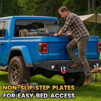 Jeep Gladiator JT 20-26 Rear Bumper| Bolt-On, No Drilling,Off-Road Armor, LED Lights & D-Rings