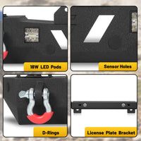 Jeep Wrangler JL/JLU 18-26 JK/JKU 18-26 GLADIATOR JT 20-26 Front Bumper|Direct Bolt-On, No Drill, Off-Road Adventure Armor, LED Pods & D-Rings