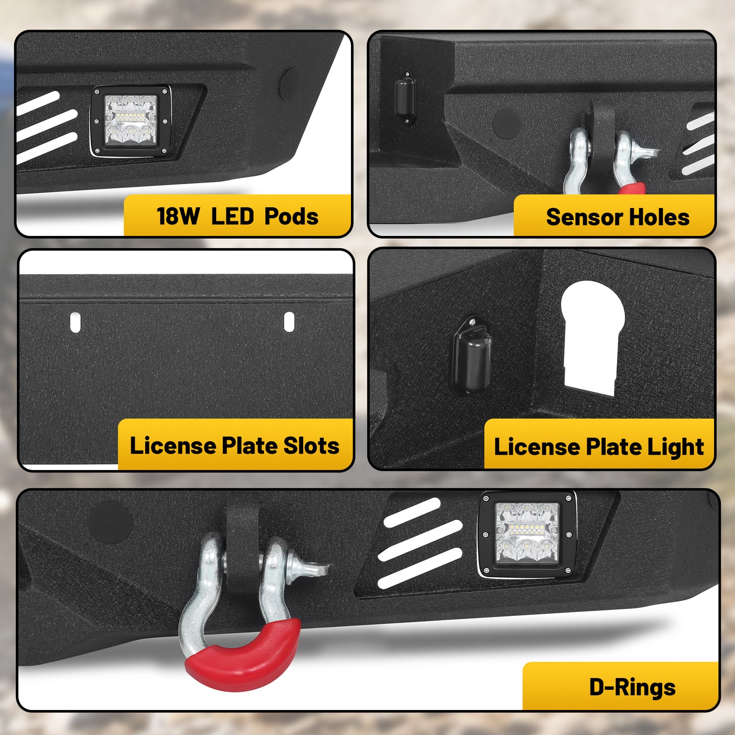 Chevy Suburban 92-99 / Yukon 92-99 / Tahoe 95-99 Rear Bumper|Bolt-On, No Drilling, Sensor Holes & Rear Step Plate
