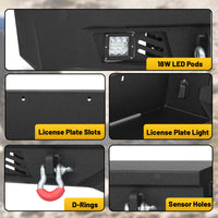 Dodge Ram 2500 3500 10-18/19-22 Rear Bumper|Direct Bolt-On, No Drill, Work & Tow Ready Armor, LED Lights & D-Rings