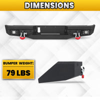 Toyota Tundra 14-21 Rear Bumper|Bolt-On, No Drilling, Off-Road Armor, LED Light Bar & D-Rings