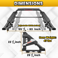Roll Bar with Chase Rack Sport Bar for Mid-Size Truck – Single Tube Design