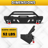 Jeep Wrangler JL/JLU 18-26 JK/JKU 18-26 GLADIATOR JT 20-26 Front Bumper|Direct Bolt-On, No Drill, Off-Road Adventure Armor, LED Pods & D-Rings