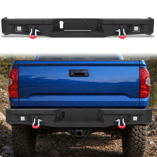 Toyota Tundra 14-21 Rear Bumper|Bolt-On, No Drilling, Off-Road Armor, LED Light Bar & D-Rings