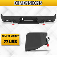 Dodge Ram 2500 3500 10-18/19-22 Rear Bumper|Direct Bolt-On, No Drill, Work & Tow Ready Armor, LED Lights & D-Rings