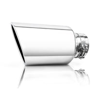 Close-up of diesel exhaust tip showing details and finish for trucks.