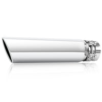 2.5 inch inlet 5.5x3 outlet silver exhaust tip front view for cars and trucks