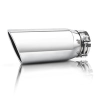 4x5x12 exhaust tip front view on white background, showcasing design and polished finish.