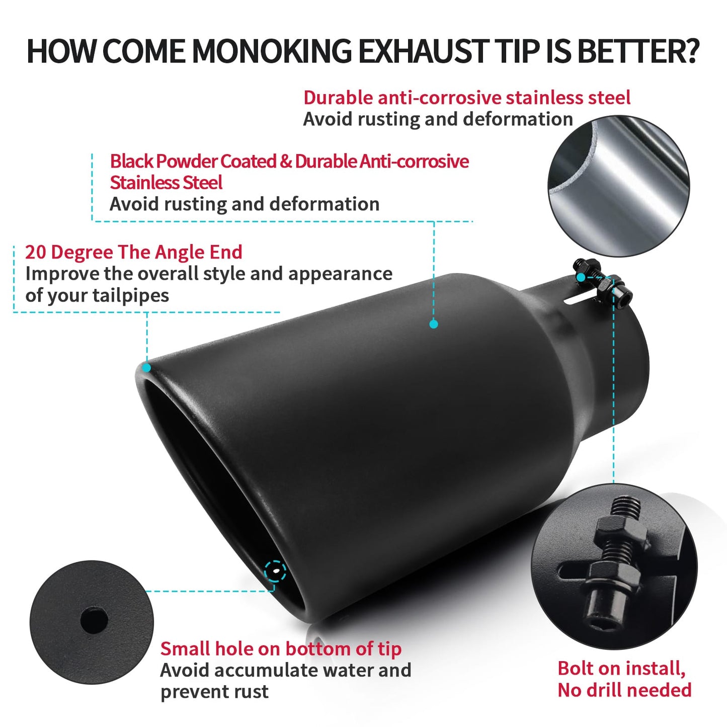 4" inlet 6" outlet 12" black exhaust tip installation and usage tips for best fit