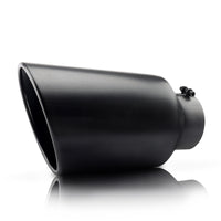 Front view of black exhaust tip showing sleek design
