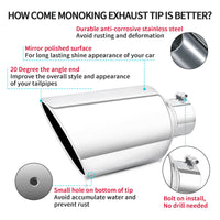Silver Exhaust Tip installation tips and usage guide for 4-inch tailpipes, easy bolt-on setup, protects original exhaust.