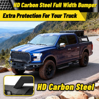 Front bumper protects your 2015–2017 Ford F-150 pickup from damage.