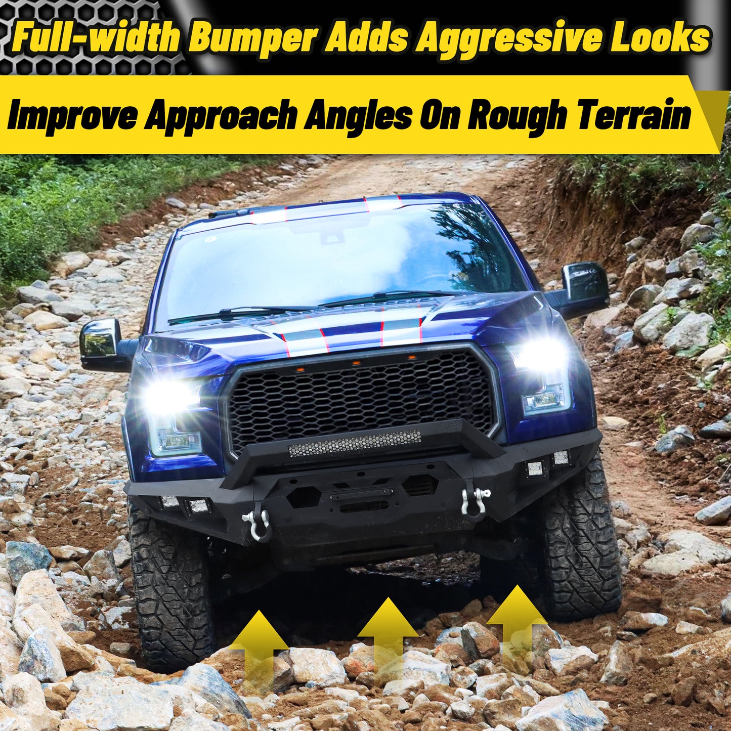 Full view of front bumper for 2015–2017 Ford F-150 pickup.