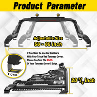 Heavy Duty Roll Bar with 3rd Brake Light for Mid-Size Truck